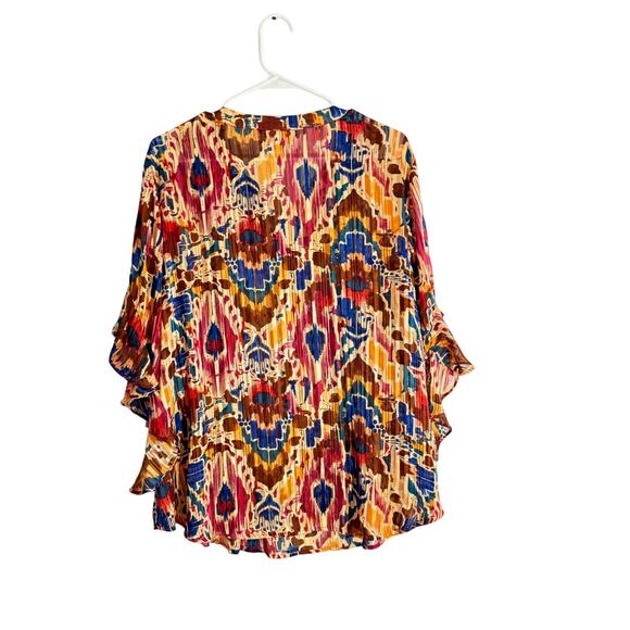 Vince Camuto Multicolor Ruffle Sleeve Blouse – Size 2X - Picture 3 of 6